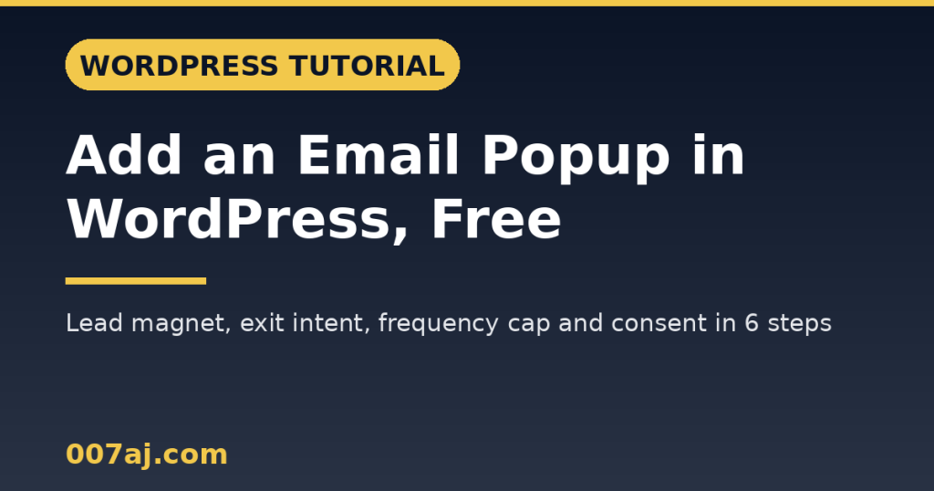 How to Add an Email Popup in WordPress for Free (with a Lead Magnet)