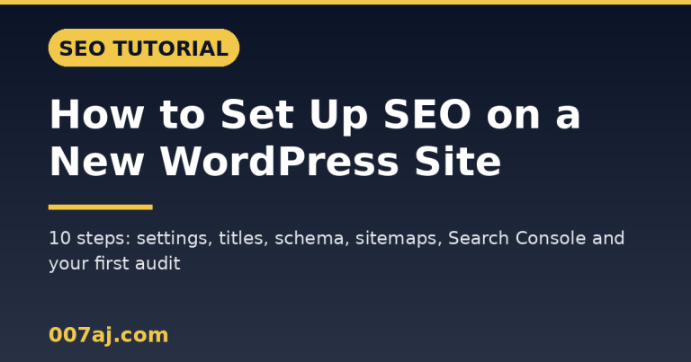 How to Set Up SEO on a New WordPress Site (Step-by-Step with Rankwise)
