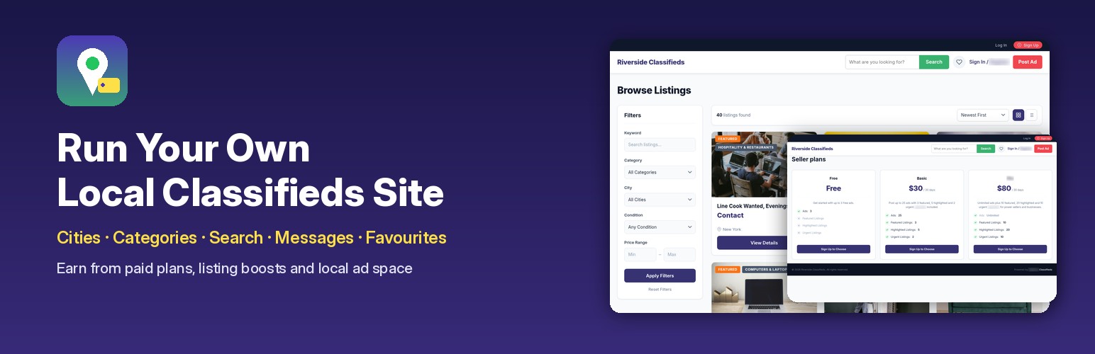 Run your own local classifieds site