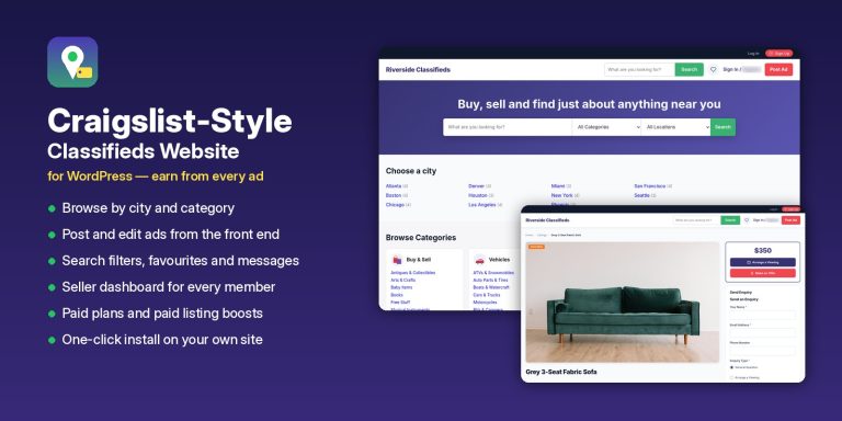 Craigslist-Style Classifieds Website for WordPress – Run Your Own Local Classifieds Site