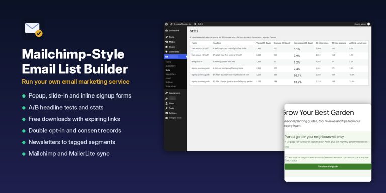 Mailchimp-Style Email List Builder & Newsletter System for WordPress – Run Your Own Email Marketing