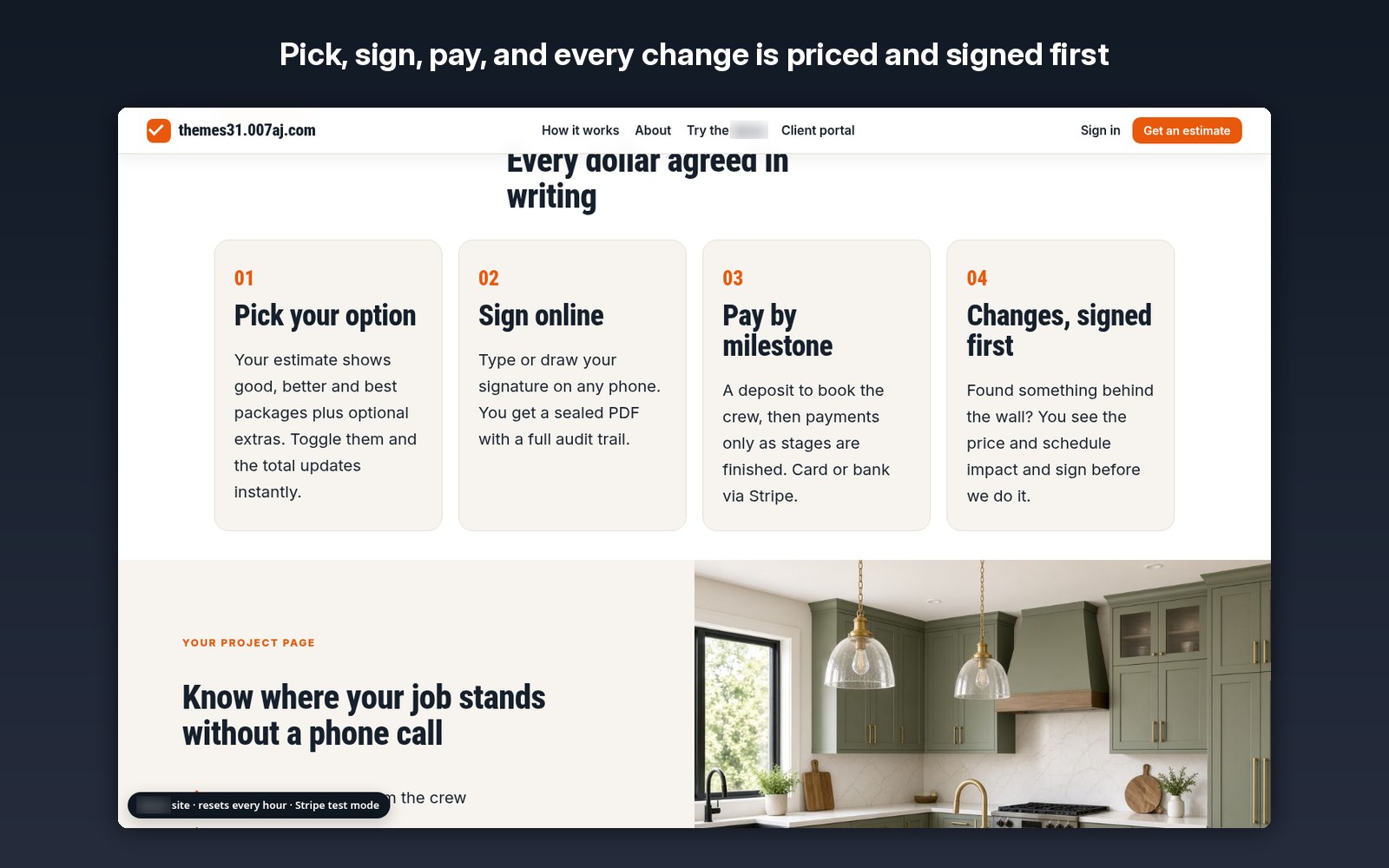 Pick, sign, pay, and every change is priced and signed first