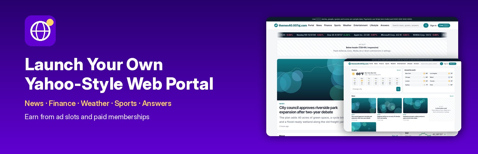 Launch your own Yahoo-style web portal