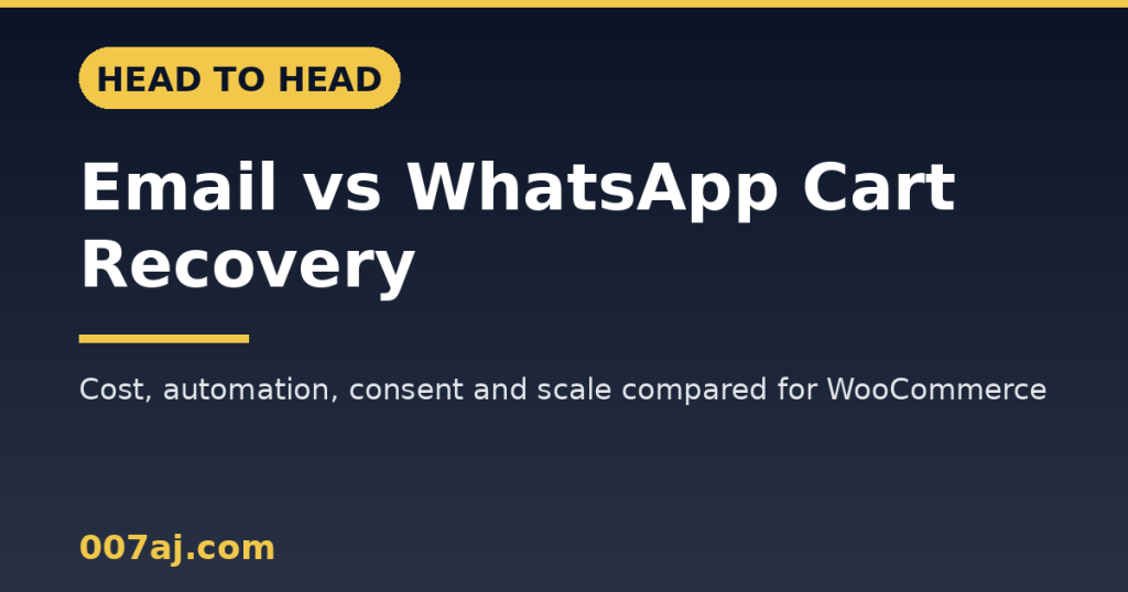 Email vs WhatsApp Abandoned Cart Recovery: Which Should Your Store Use?