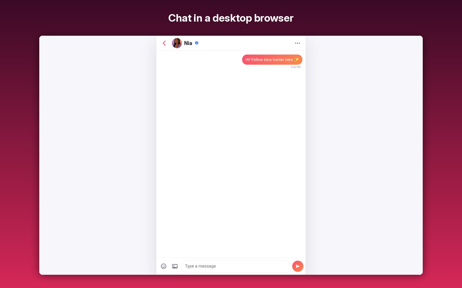 Chat in a desktop browser