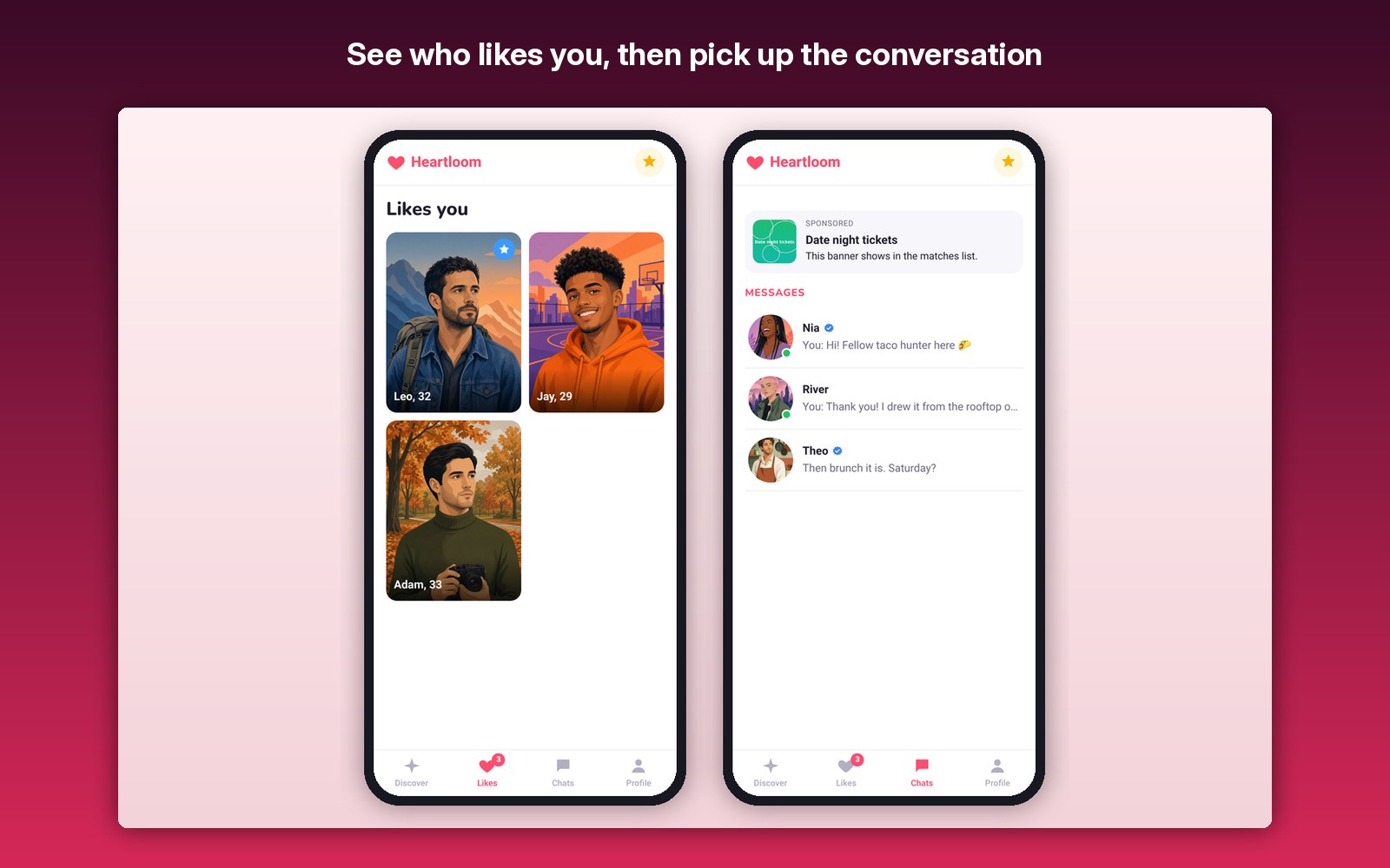 See who likes you, then pick up the conversation