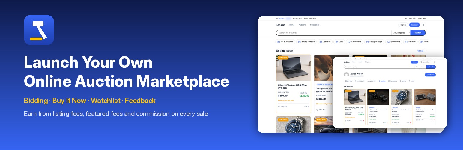 Launch your own online auction marketplace