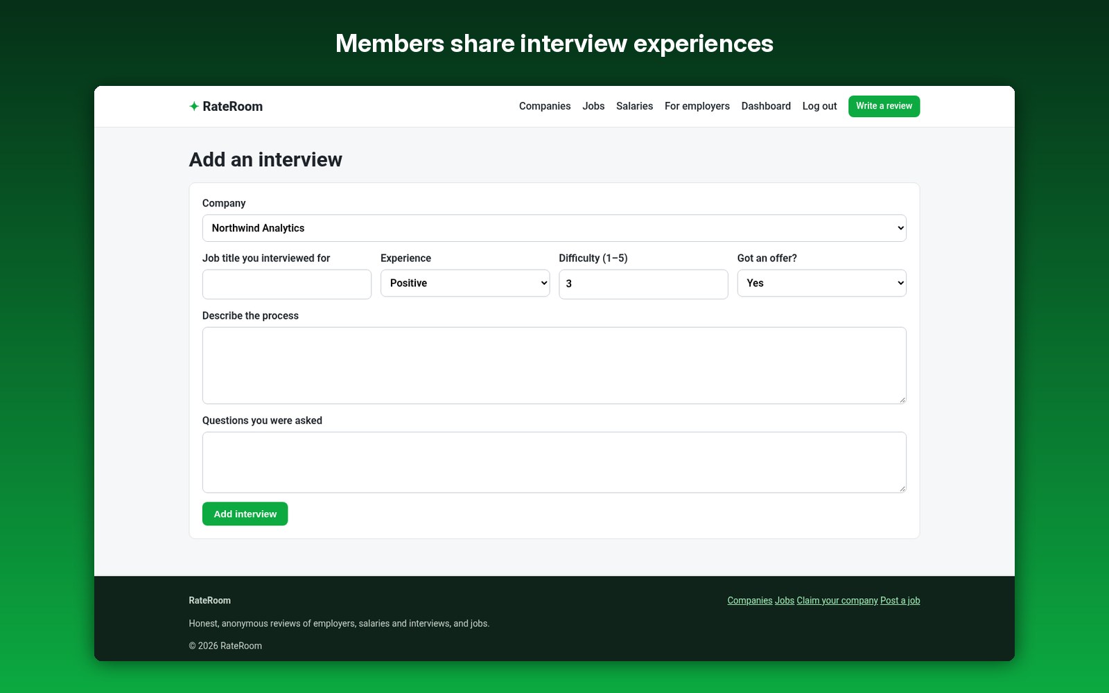 Members share interview experiences