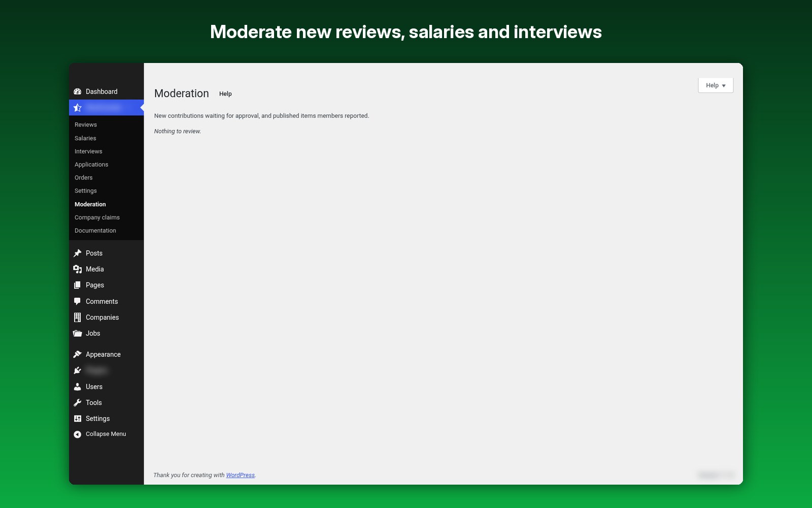 Moderate new reviews, salaries and interviews