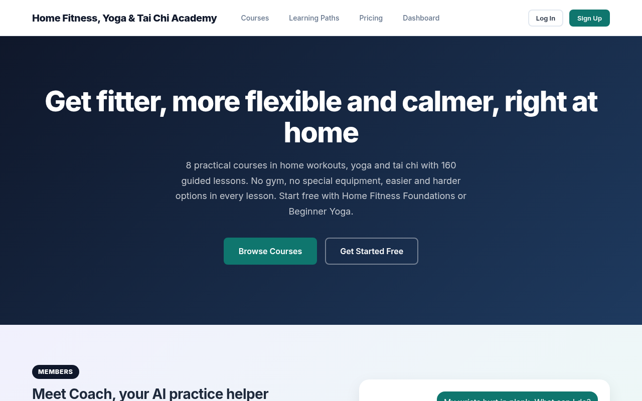 Live demo home page