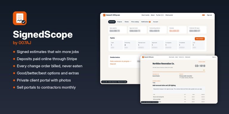 Turnkey Contractor Estimates & eSignature WordPress Theme. Automated Deposits