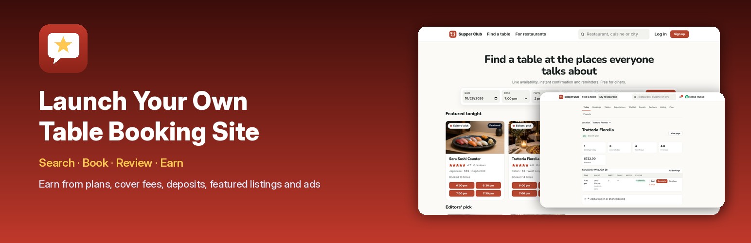 Launch your own restaurant booking site