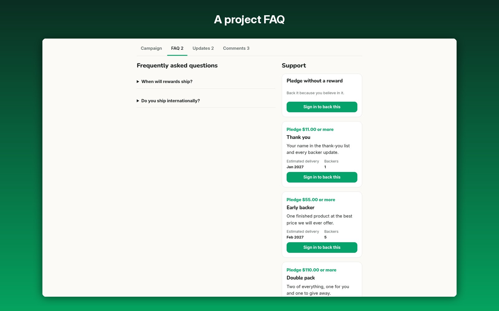 A project FAQ