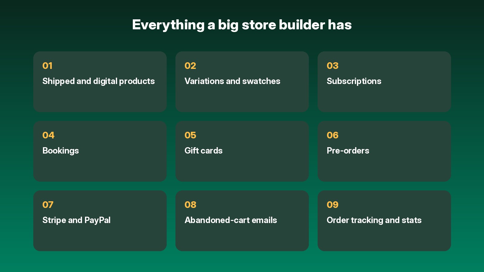 Everything a big store builder has
