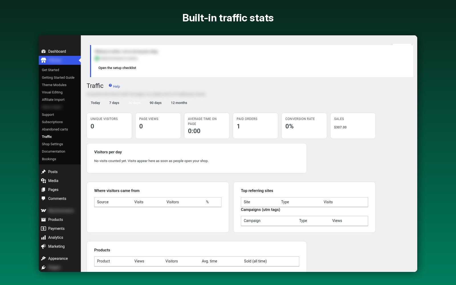 Built-in traffic stats