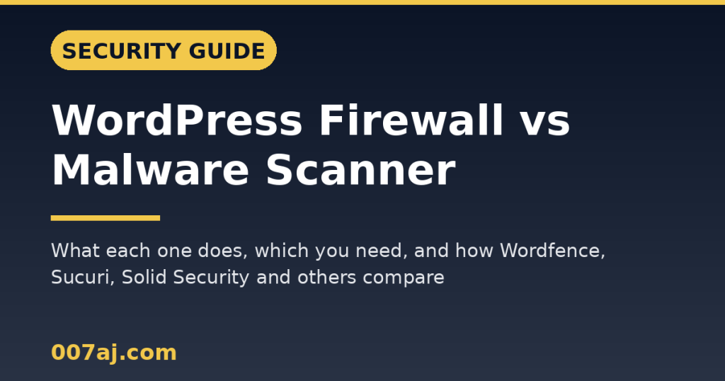 WordPress Firewall vs Malware Scanner: Which Do You Actually Need?
